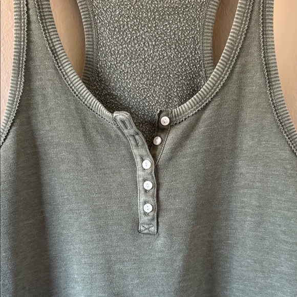 Aerie Women’s Olive Green Cotton Blend sleeveless Henley Romper XS - Picture 6 of 16